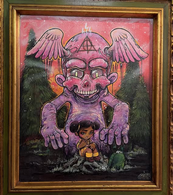 Framed contemporary artwork shown by ILA Gallery